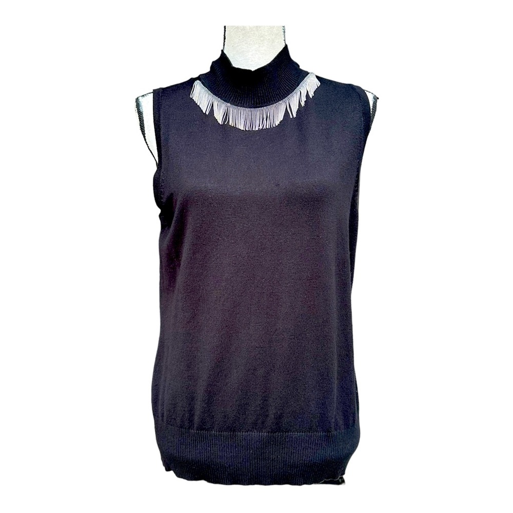 Joseph A Womens Knit Sleeveless ‎ Stretch Tank Top Size  Large Black Halter Neck